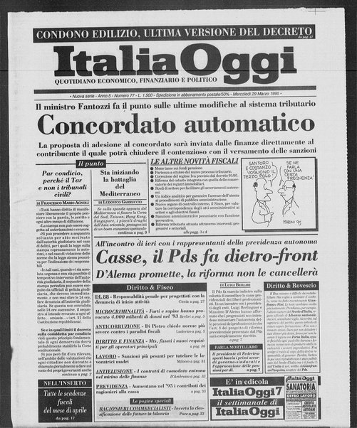 Italia oggi : quotidiano di economia finanza e politica